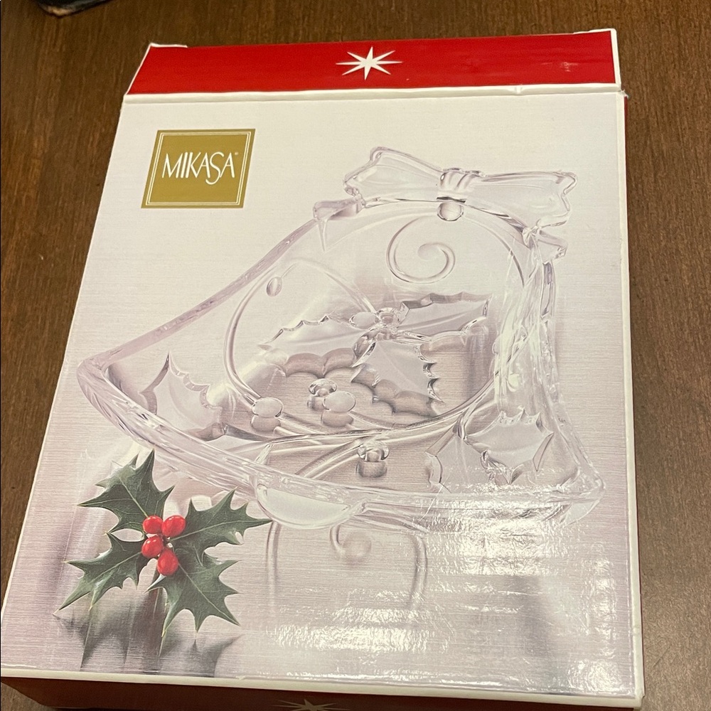 Mikasa Crystal Holiday Bell Dish